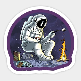 Camping Astronaut Sticker